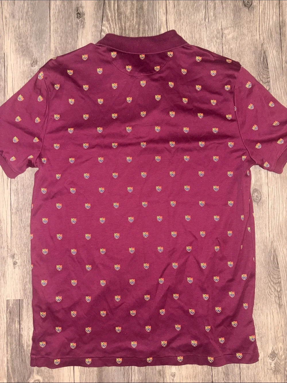 Polo Ralph Lauren Shirt Mens Medium Crest Logo 1/4 Button Burgundy